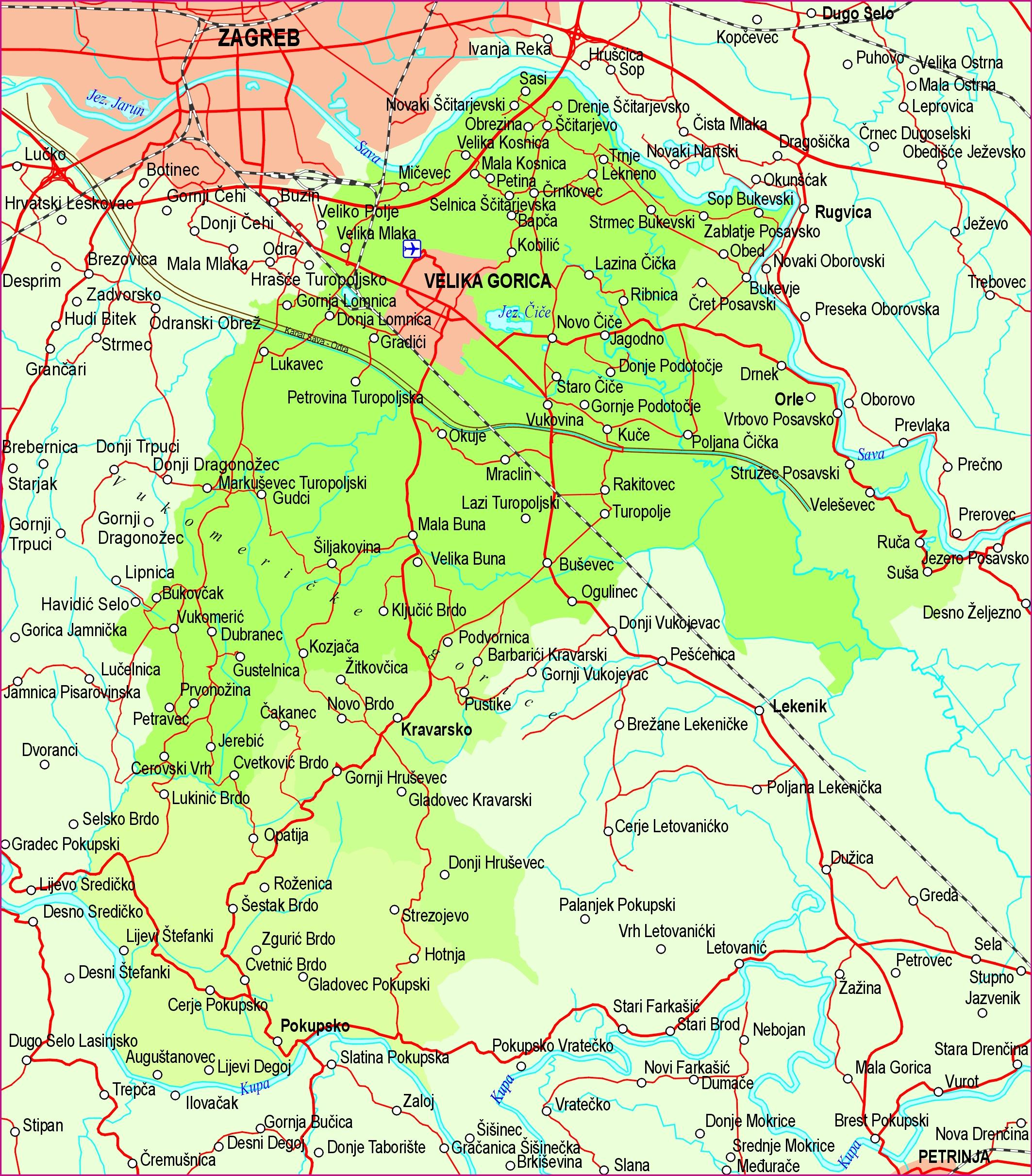karta v gorice Grad Velika Gorica » Zemljovidi karta v gorice